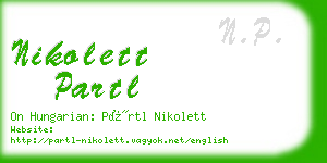 nikolett partl business card